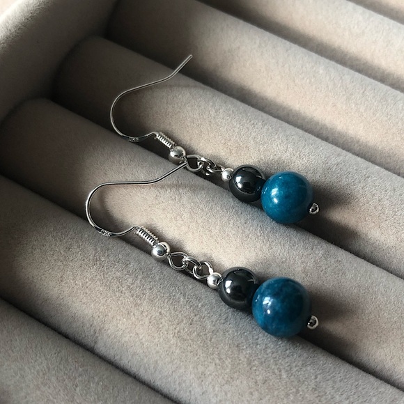 Jewelry - Blue Apatite Droplet Earrings